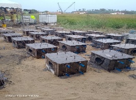 Anchor block moulds and formwork on site