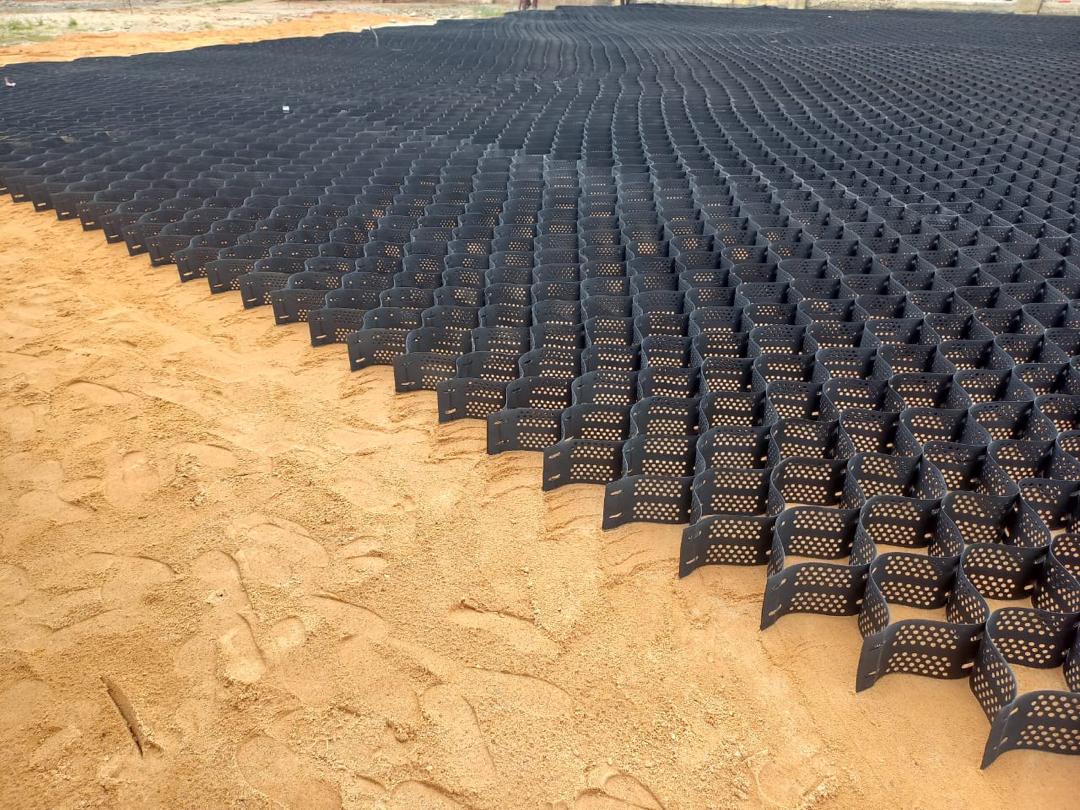 Geocell ground reinforcement installation in Port Harcourt, Rivers State