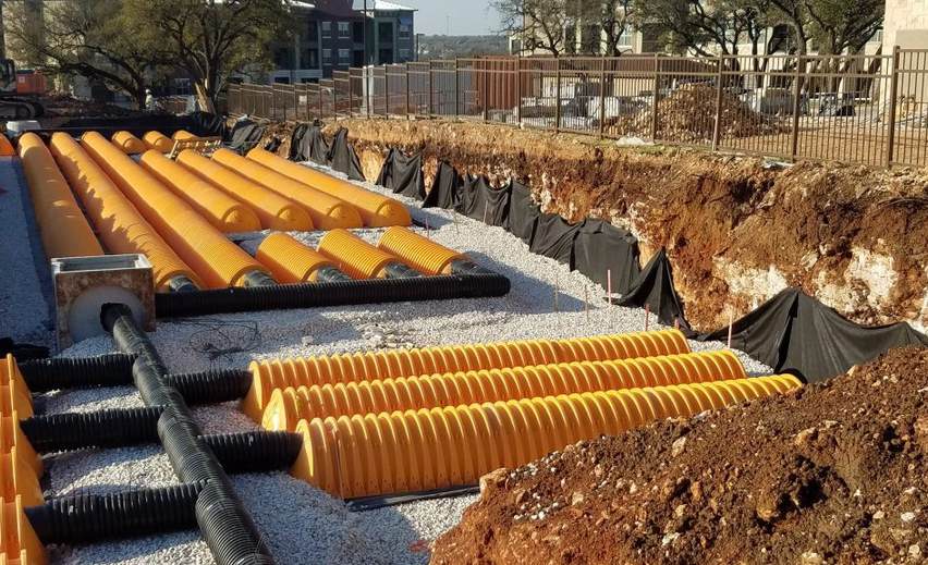 Drainage pipe installation — surface drainage infrastructure